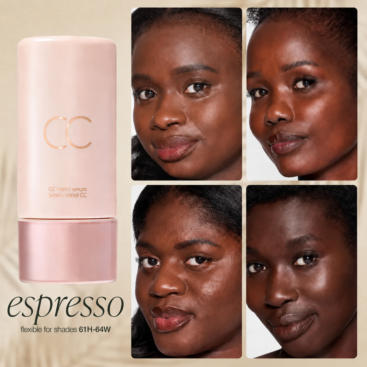 CC Color-Correcting Tinted Serum - Lightweight,Shade-Adaptive Coverage with 24H Hydration &16H Waterproof Wear