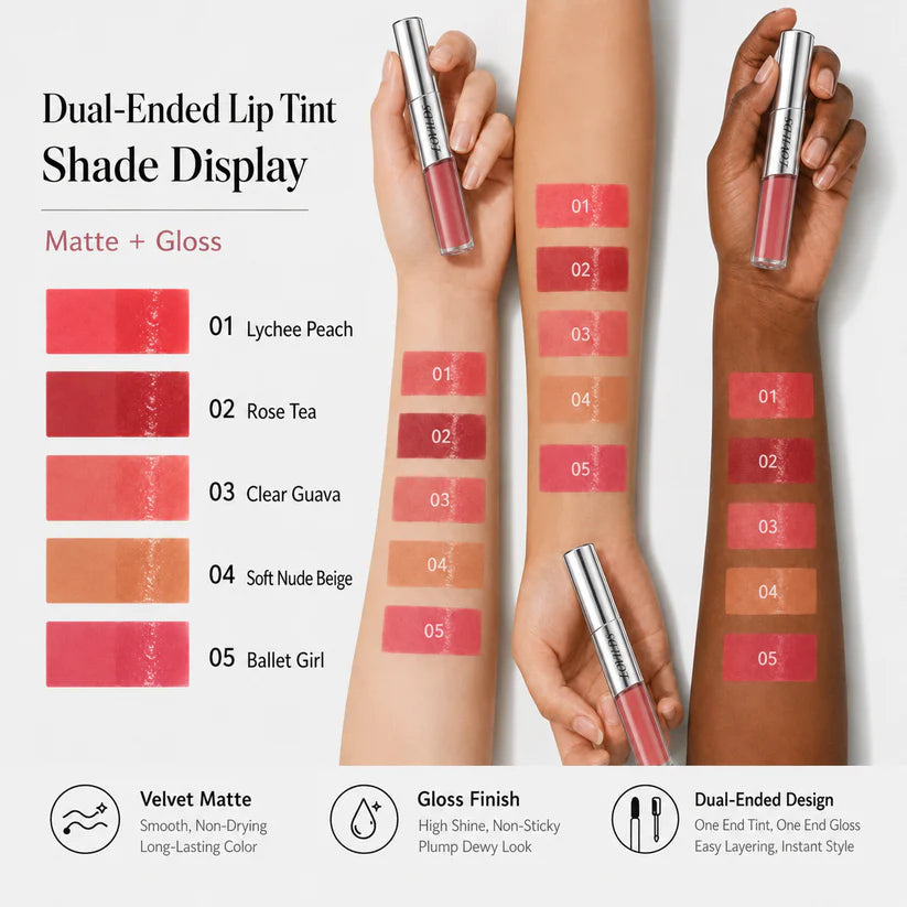 LOVILDS — Dual-Ended Liquid Lipstick with Velvet Matte Color and Glossy Shine