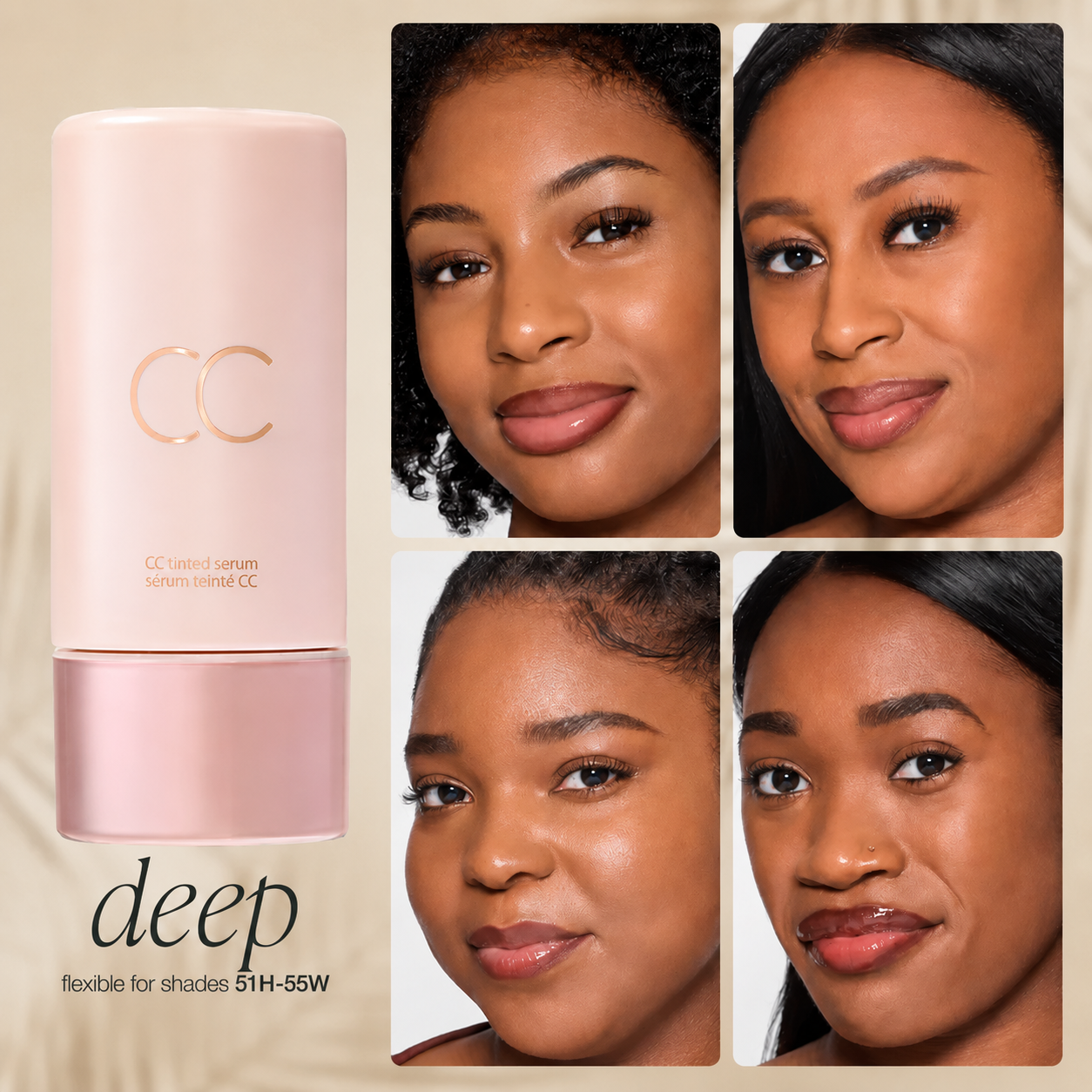 CC Color-Correcting Tinted Serum - Lightweight,Shade-Adaptive Coverage with 24H Hydration &16H Waterproof Wear