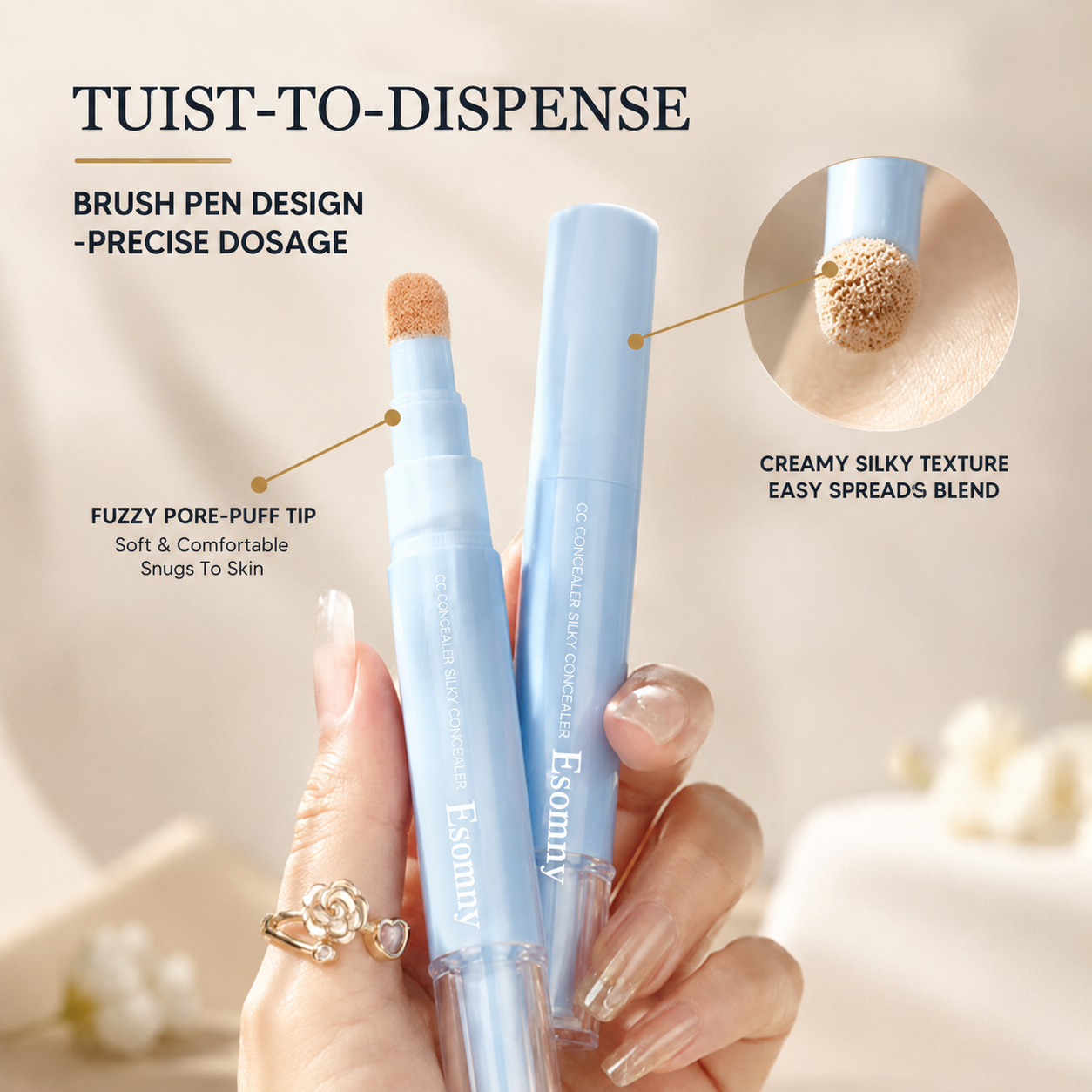 Esomny Concealer Pen — Brightening & Natural-Looking Coverage