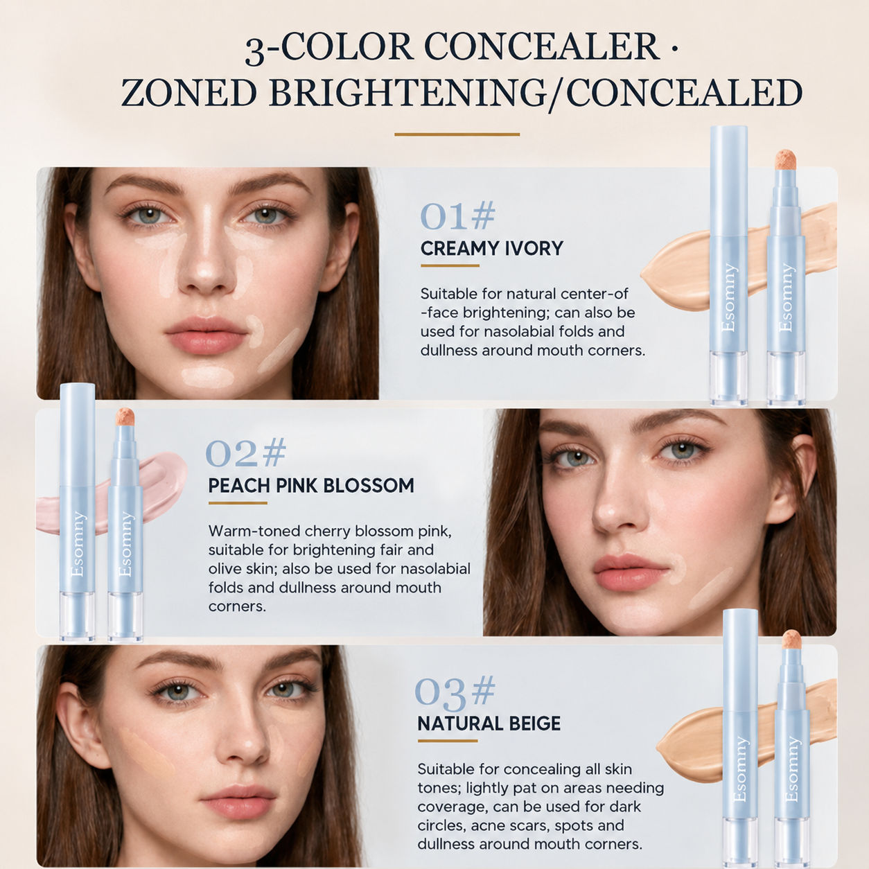 Esomny Concealer Pen — Brightening & Natural-Looking Coverage