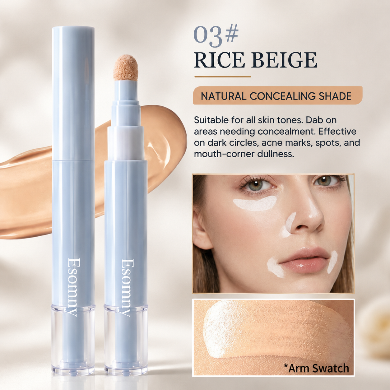 Esomny Concealer Pen — Brightening & Natural-Looking Coverage
